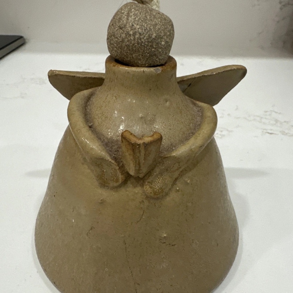 Signed Pottery Angel Oil Burner 5” X 4”